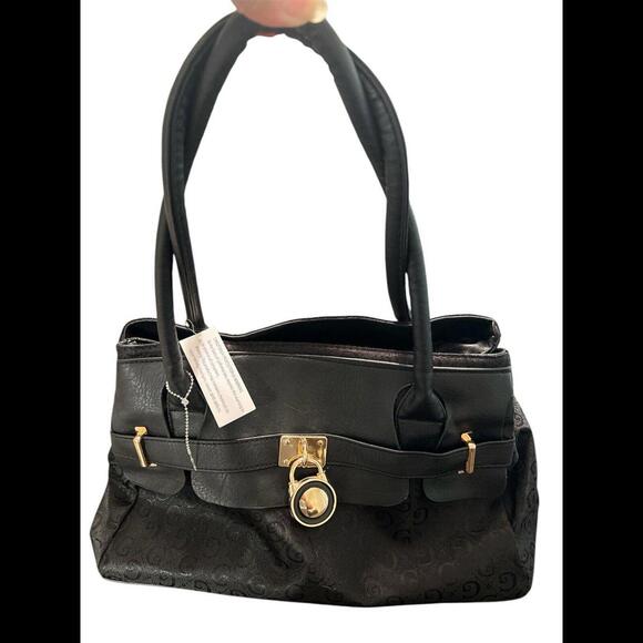 Canvas‎ Faux Leather Shoulder Bag - Picture 1 of 8
